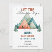 Het avontuur begint in het Winter Mountains Baby s Kaart (Voorkant)