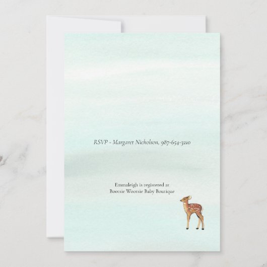 Het avontuur begint jongen Rustic Deer Baby shower Kaart (Achterkant)