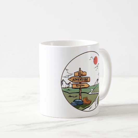 Het avontuur begint koffiemok (Voorkant rechts)