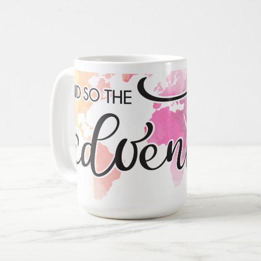 Het avontuur begint koffiemok (Voorkant links)