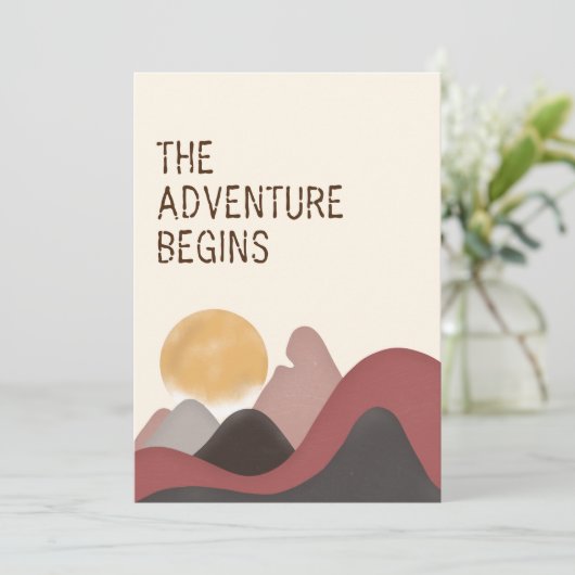 Het avontuur begint | Landschap Mountain Weddensch Kaart (Staand voorkant)