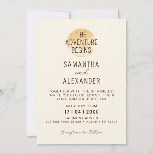 Het avontuur begint | Landschap Mountain Weddensch Kaart (Achterkant)