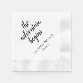 Het avontuur begint met aangepaste weddenschappen  servet (Voorkant)