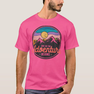 Het avontuur begint met avontuur - wandelend - C T-shirt