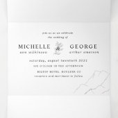 Het avontuur begint met een elegante bruiloft drieluik uitnodiging (Binnenkant midden)