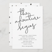 het avontuur begint met een moderne bruiloft kaart (Voorkant / Achterkant)