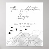 Het avontuur begint met elegante bruiloft Welkom Poster (Voorkant)