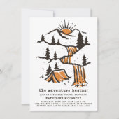 Het avontuur begint met het Baby shower Rustic Woo Kaart (Voorkant)