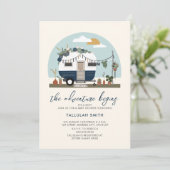 Het avontuur begint met het Baby shower van Boho B Kaart (Staand voorkant)