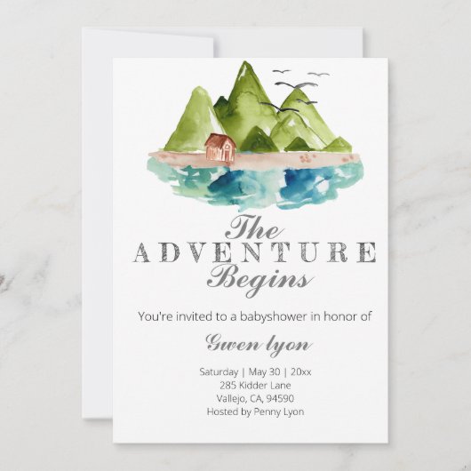 Het avontuur begint met het baby shower van de ber kaart (Voorkant)
