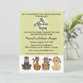 Het avontuur begint met het Baby shower van paren Kaart (Staand voorkant)