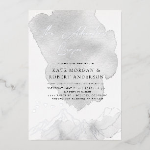 Het avontuur begint met het elegante huwelijk folie uitnodiging