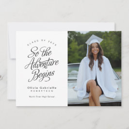 Het avontuur begint met minimalistisch Afstuderen Aankondiging