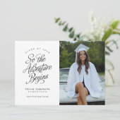 Het avontuur begint met minimalistisch Afstuderen Aankondiging (Staand voorkant)