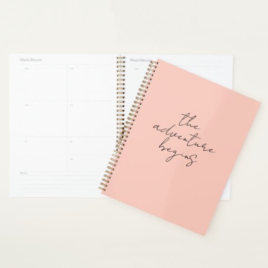 Het avontuur begint met minimalistische kalligrafi planner (Display)