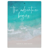 Het avontuur begint met modern kleurrijk klembord (Achterkant)