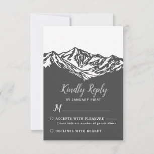 Het avontuur begint met mountain Wedding Gray RSVP
