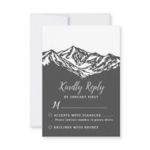 Het avontuur begint met mountain Wedding Gray RSVP