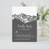Het avontuur begint met mountain Wedding Gray RSVP (Staand voorkant)