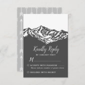 Het avontuur begint met mountain Wedding Gray RSVP (Voorkant / Achterkant)
