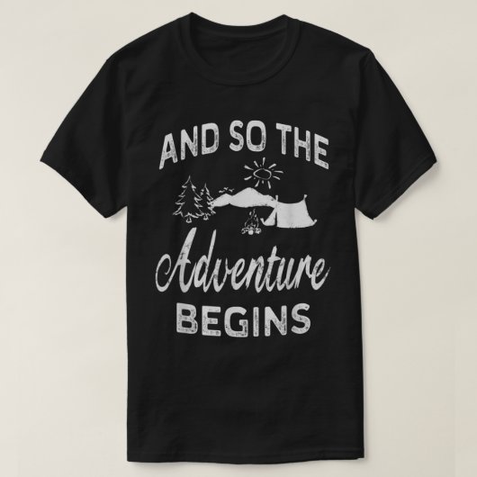 Het avontuur begint met rondreizen van T-shirt (Design voorkant)