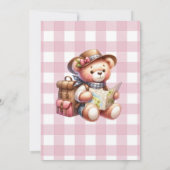 Het avontuur begint met roze Schattige Beer Baby s Kaart (Achterkant)