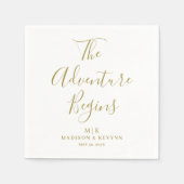 Het avontuur begint minimaal | bruiloftsservetten servet (Voorkant)