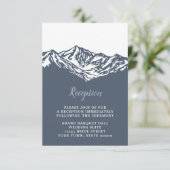 Het avontuur begint Mountain bruiloft receptie RSVP Kaartje (Staand voorkant)