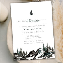 Het avontuur begint Mountain Forest Baby shower