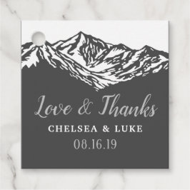 Het avontuur begint Mountain Grey dank je Bedankjes Labels