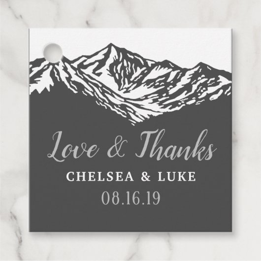 Het avontuur begint Mountain Grey dank je Bedankjes Labels (Voorkant)