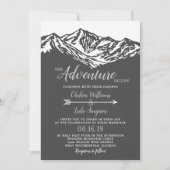 Het avontuur begint Mountain Wedding Grey Kaart (Voorkant)