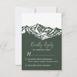 Het avontuur begint Mountain Wedding RSVP Kaart