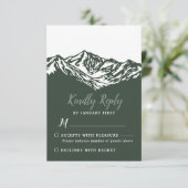 Het avontuur begint Mountain Wedding RSVP Kaart (Staand voorkant)
