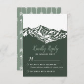 Het avontuur begint Mountain Wedding RSVP Kaart (Voorkant / Achterkant)