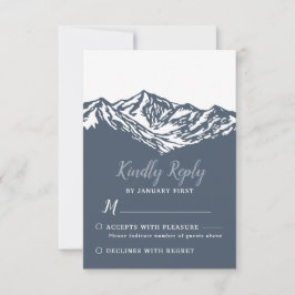 Het avontuur begint Mountain Wedding RSVP Kaart