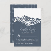 Het avontuur begint Mountain Wedding RSVP Kaart (Voorkant / Achterkant)