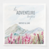 Het avontuur begint Mountain Wedding Waterverf Servet (Voorkant)