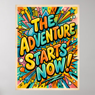 het avontuur begint nu poster