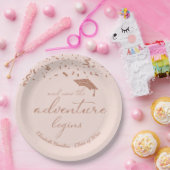 Het avontuur begint Roos Gold Graduation Party Papieren Bordje (Feest)