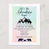 Het avontuur begint rustic Beren Baby shower door  Uitnodiging Briefkaart (Voorkant)