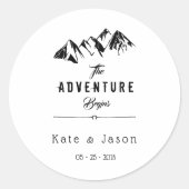 Het avontuur begint ⎥ Rustic Round Sticker (Voorkant)