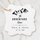 Het avontuur begint rustieke bruiloft bedankjes labels (Voorkant)