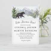 Het avontuur begint rustieke bruiloft uitnodiging (Staand voorkant)