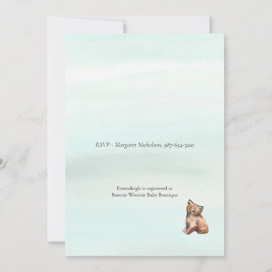 Het avontuur begint Rustisch Baby shower | Lynx Kaart (Achterkant)