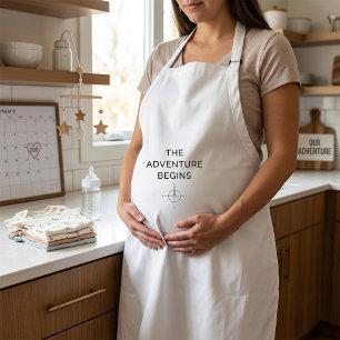 Het avontuur begint Schattige nieuwe baby-aankondi Standaard Schort