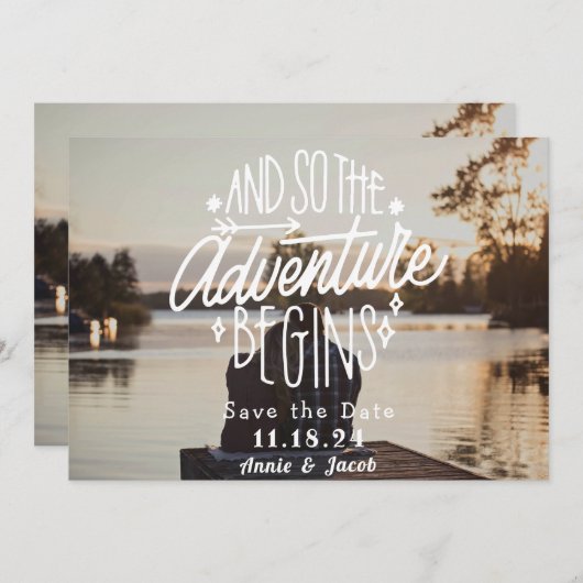 Het avontuur begint sparen de Datum (Voorkant / Achterkant)