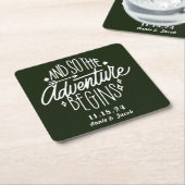 Het avontuur begint sparen de Datum Kartonnen Onderzetters (Schuin)