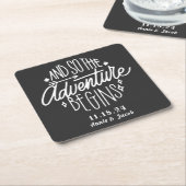 Het avontuur begint sparen de Datum Kartonnen Onderzetters (Schuin)