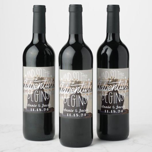 Het avontuur begint sparen de Datum Wijn Etiket (Flessen)